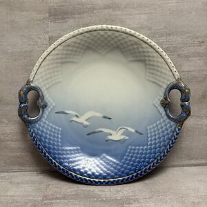 VANTAGE BING & GRONDAHL Copenhagen Porcelain "Seagull" Cake Plate #304 10.5" EUC